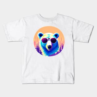 Polar Bear wearing Sunglasses Kids T-Shirt